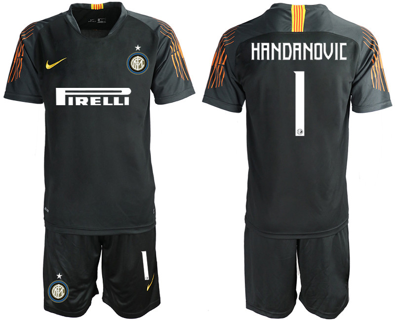 2018 19 Inter Milan 1 HANDANOVIC Black Goalkeeper Soccer Jersey