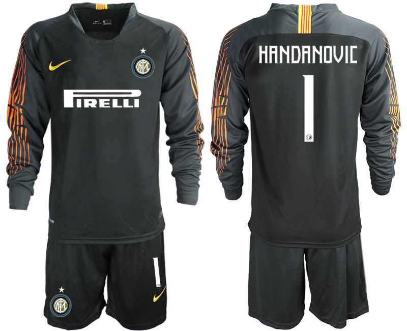 2018 19 Inter Milan 1 HANDANOVIC Black Long Sleeve Soccer Jersey
