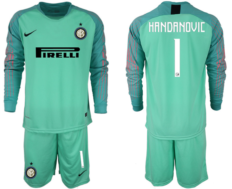 2018 19 Inter Milan 1 HANDANOVIC Green Long Sleeve Soccer Jersey