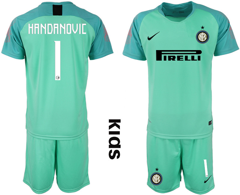 2018 19 Inter Milan 1 HANDANOVIC Green Youth Goalkeeper Soccer Jersey