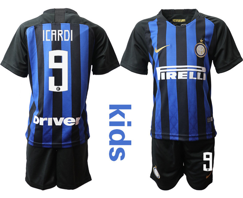 2018 19 Inter Milan 9 ICARDI Home Youth Soccer Jersey