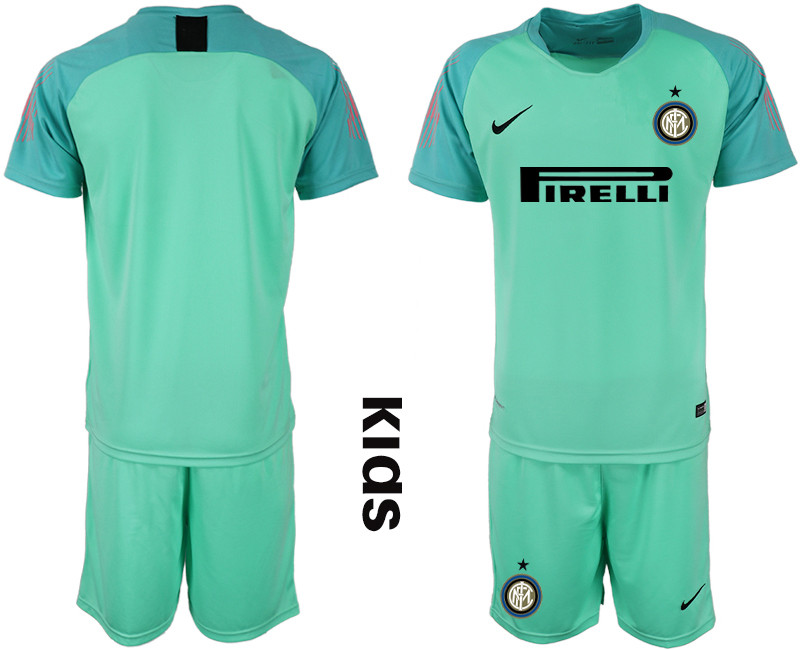 2018 19 Inter Milan Green Youth Goalkeeper Soccer Jersey