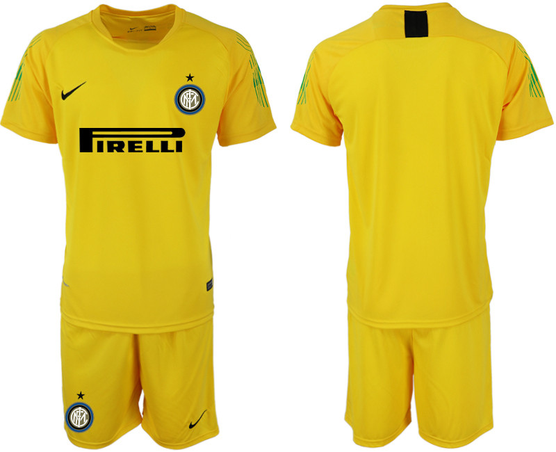 2018 19 Inter Milan Yellow Goalkeeper Soccer Jersey