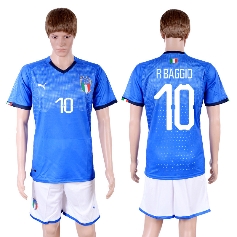 2018 19 Italy 10 R BAGGIO Home Soccer Jersey