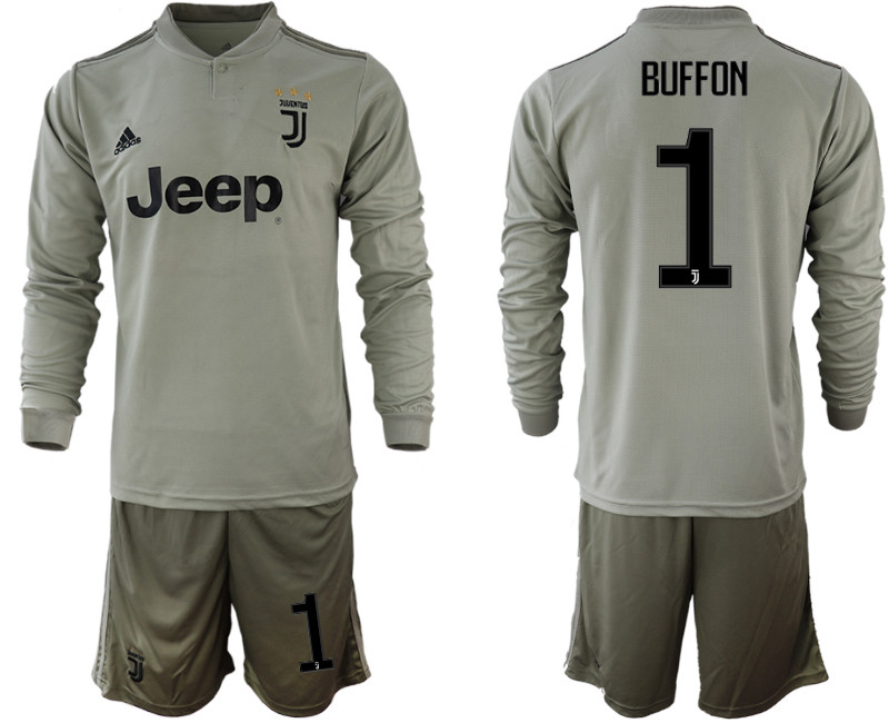 2018 19 Juventus 1 BUFFON Away Long Sleeve Soccer Jersey