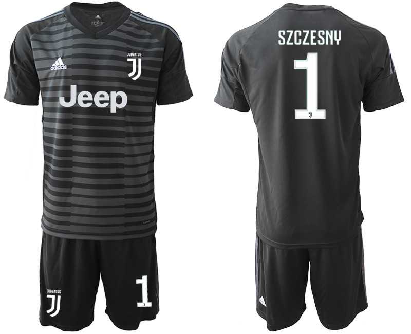 2018 19 Juventus 1 SZCZESNY Black Goalkeeper Soccer Jersey