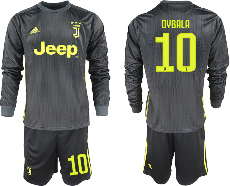 2018 19 Juventus 10 DYBALA Third Away Long Sleeve Soccer Jersey