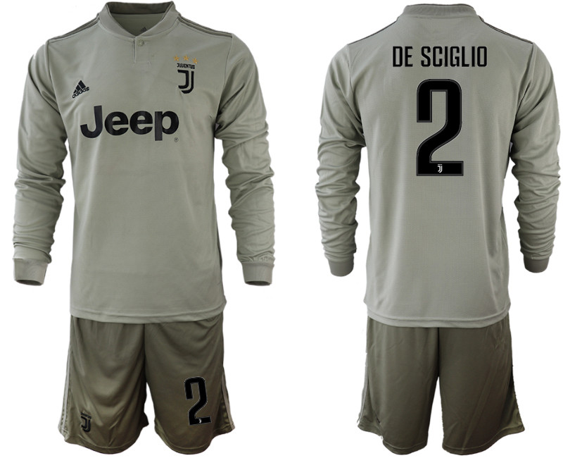 2018 19 Juventus 2 DE SCIGLIO Away Long Sleeve Soccer Jersey