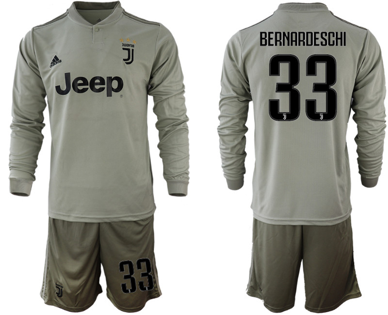 2018 19 Juventus 33 BERNARDESCHI Away Long Sleeve Soccer Jersey