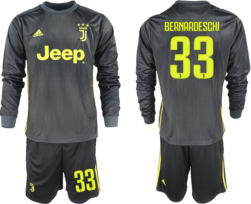 2018 19 Juventus 33 BERNARDESCHI Third Away Long Sleeve Soccer Jersey