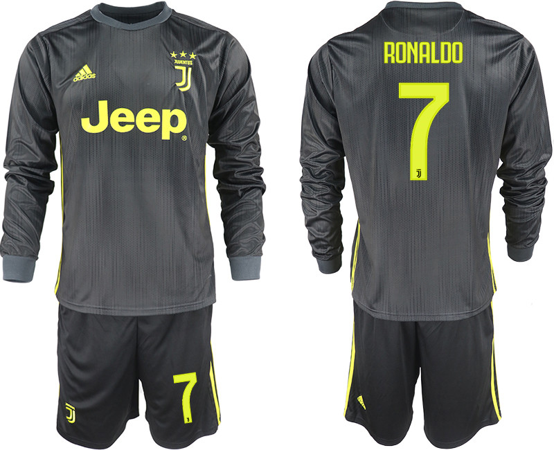 2018 19 Juventus 7 RONALDO Third Away Long Sleeve Soccer Jersey