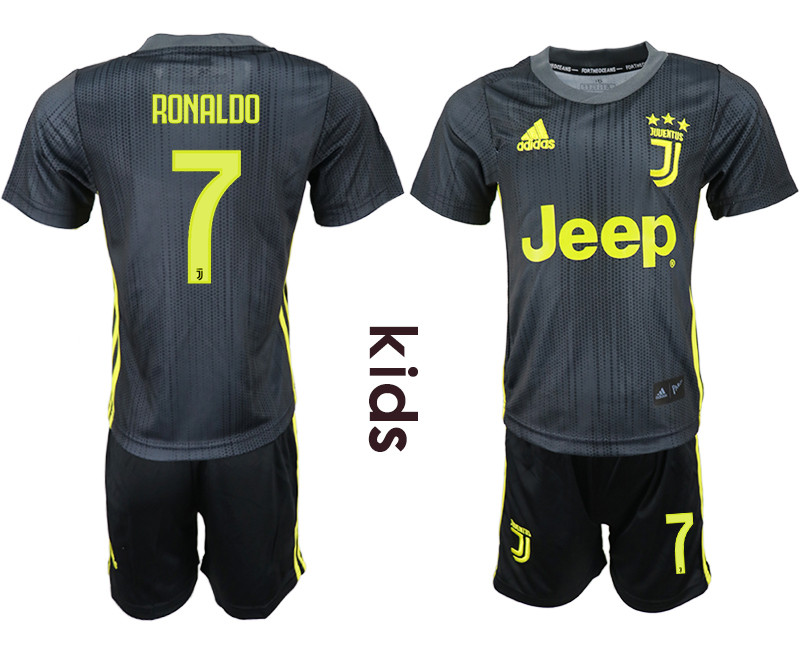 2018 19 Juventus 7 RONALDO Third Away Youth Soccer Jersey