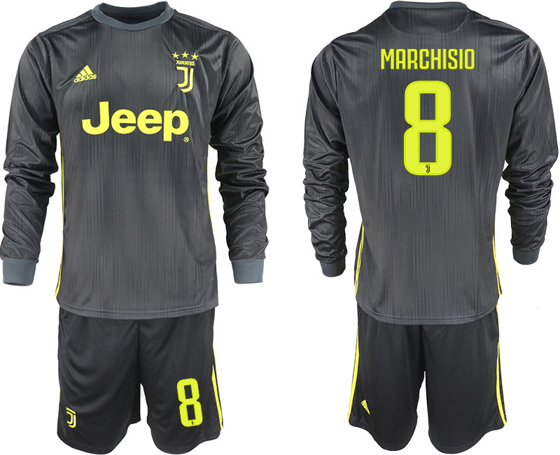 2018 19 Juventus 8 MARCHISIO Third Away Long Sleeve Soccer Jersey
