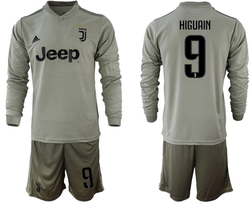 2018 19 Juventus 9 HIGUAIN Away Long Sleeve Soccer Jersey