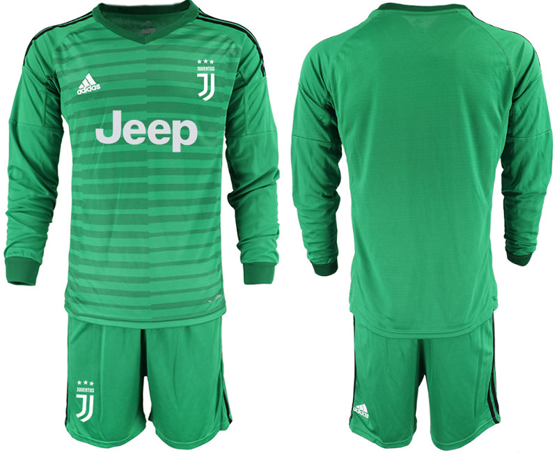 2018 19 Juventus Green Long Sleeve Goalkeeper Soccer Jersey