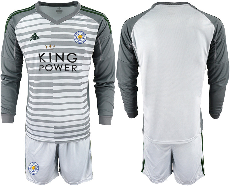 2018 19 Leicester City Gray Long Sleeve Goalkeeper Soccer Jersey