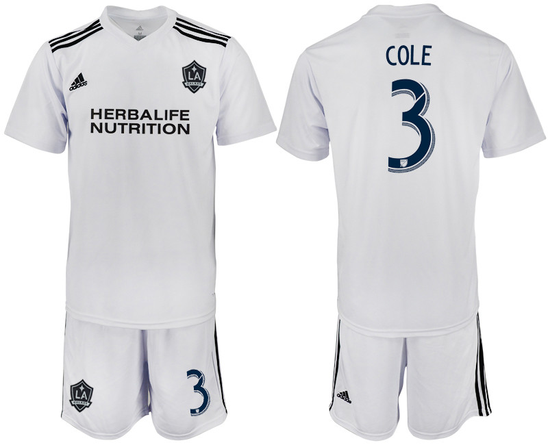 2018 19 Los Angeles Galaxy 3 COLE White Training Soccer Jersey