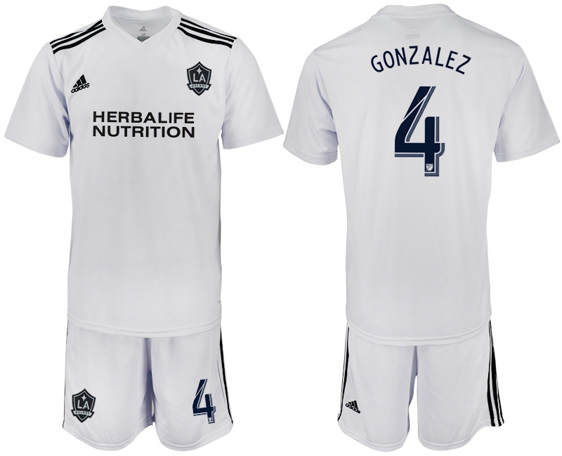 2018 19 Los Angeles Galaxy 4 GONZALEZ White Training Soccer Jersey