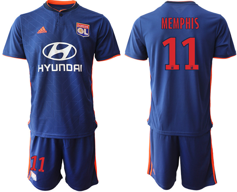 2018 19 Lyon 11 MEMPHIS Away Soccer Jersey