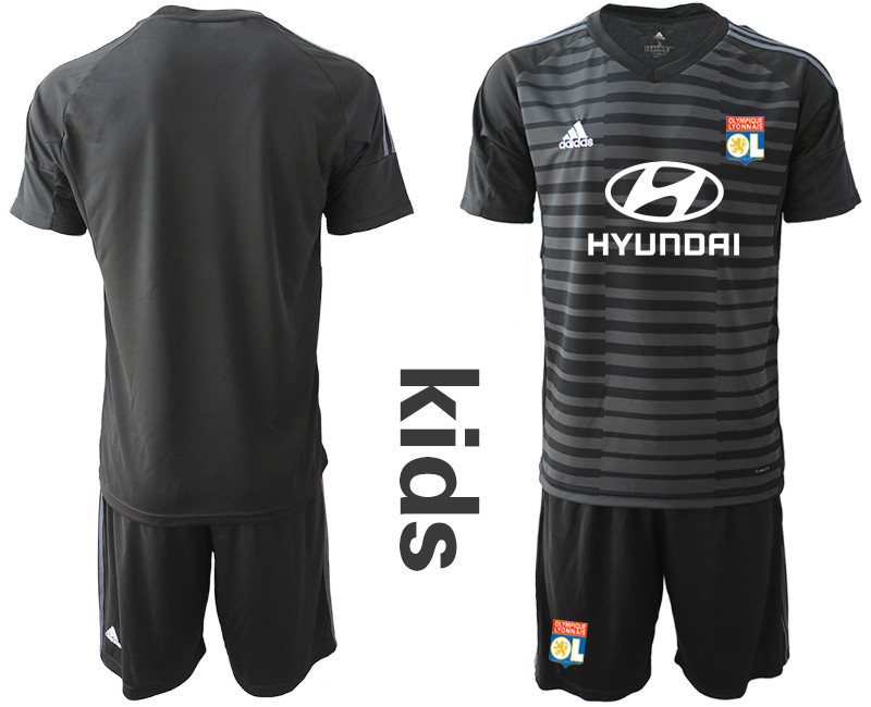 2018 19 Lyon Black Youth Goalkeeper Soccer Jersey