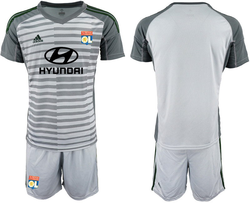 2018 19 Lyon Gray Goalkeeper Soccer Jersey