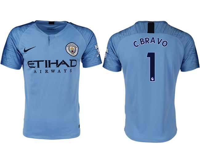 2018 19 Manchester City 1 C.BRAVO Home Thailand Soccer Jersey