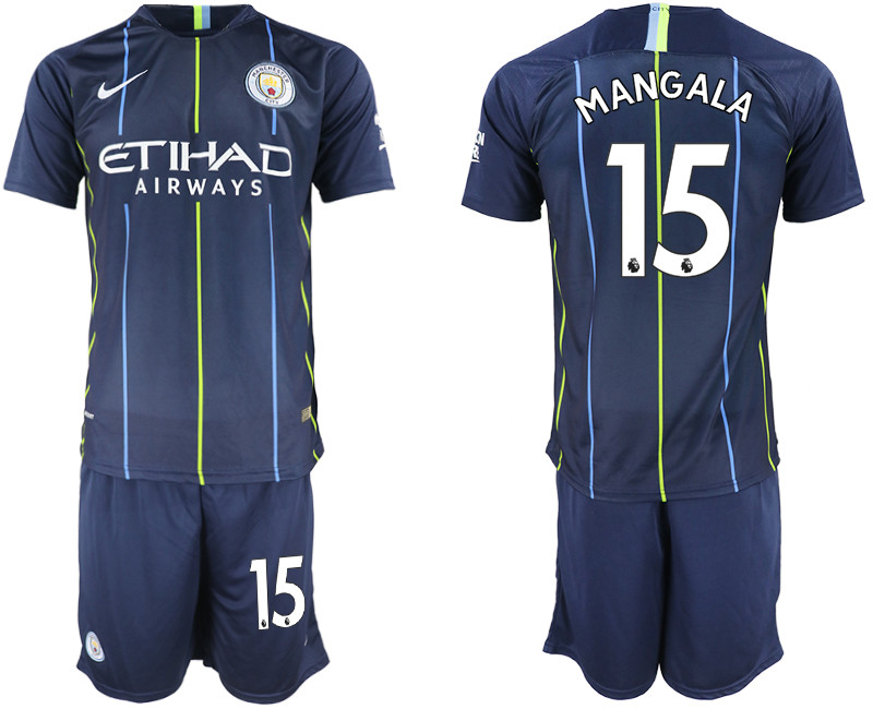 2018 19 Manchester City 15 MANGALA Away Soccer Jersey