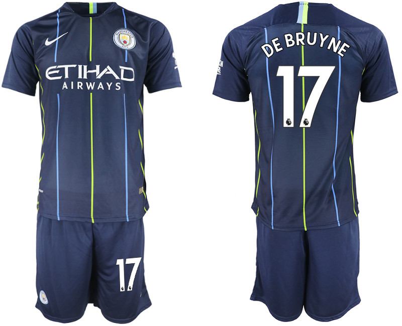 2018 19 Manchester City 17 DE BRUYNE Away Soccer Jersey