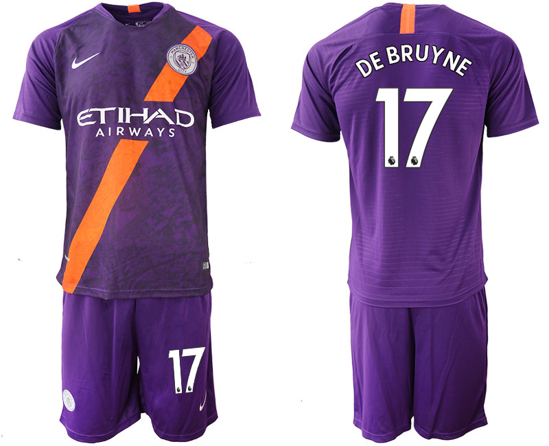 2018 19 Manchester City 17 DE BRUYNE Third Away Soccer Jersey