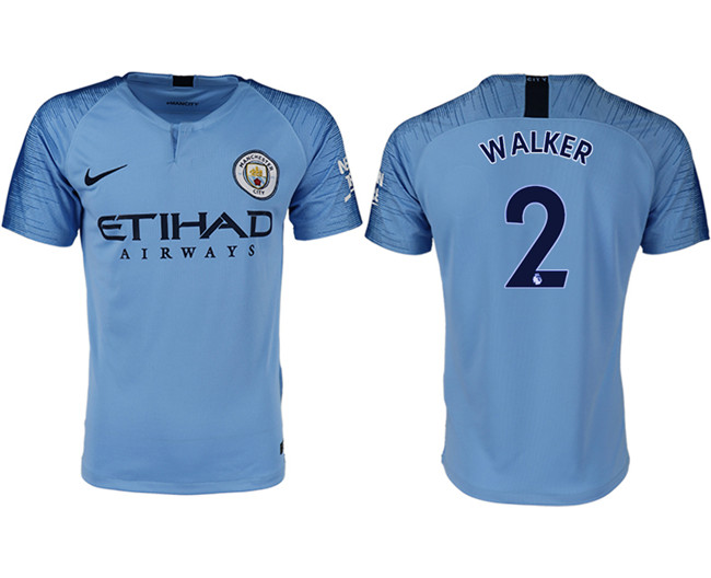 2018 19 Manchester City 2 WAKKER Home Thailand Soccer Jersey