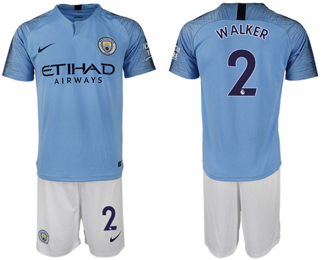 2018 19 Manchester City 2 WALKER Home Soccer Jersey