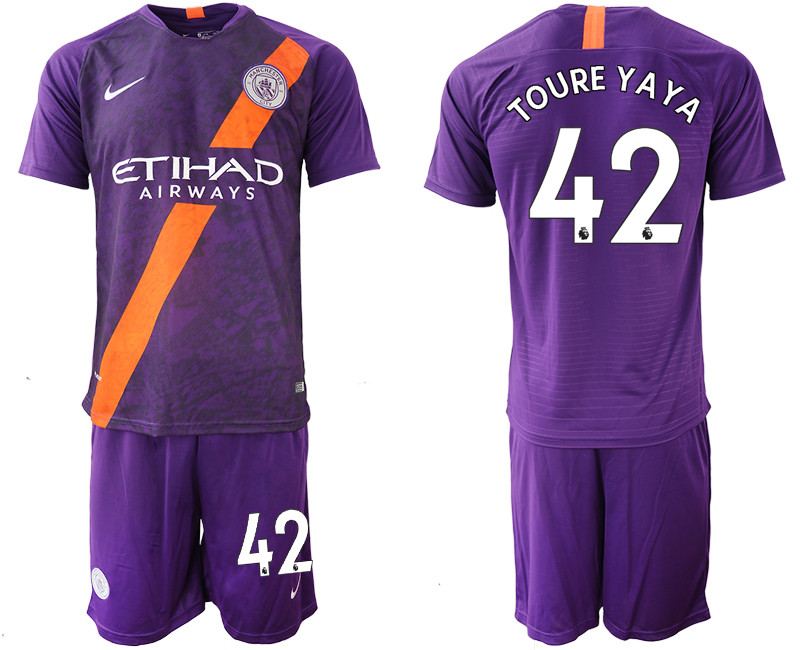 2018 19 Manchester City 42 TOURE YAYA Third Away Soccer Jersey