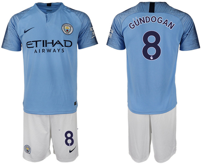 2018 19 Manchester City 8 GUNDOGAN Home Soccer Jersey