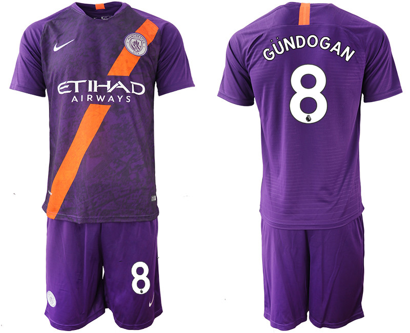 2018 19 Manchester City 8 GUNDOGAN Third Away Soccer Jersey