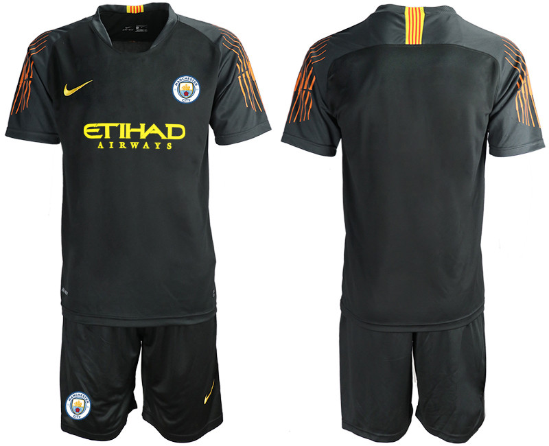 2018 19 Manchester City Black Goalkeeper Soccer Jersey