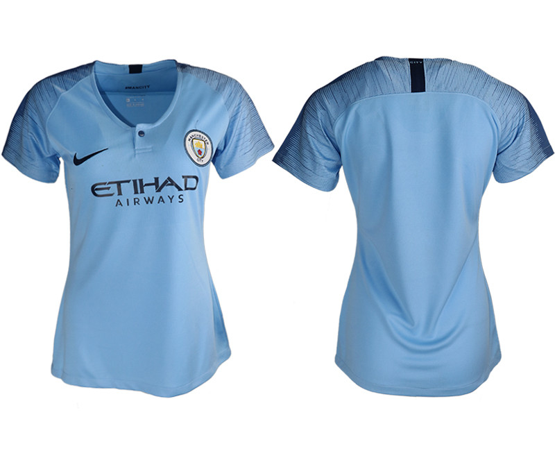 2018 19 Manchester City Home Women Soccer Jersey