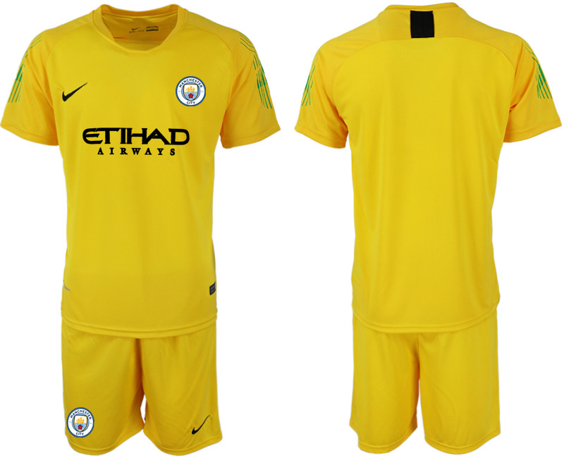 2018 19 Manchester City Yellow Goalkeeper Soccer Jersey