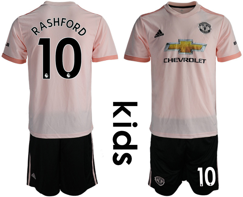 2018 19 Manchester United 10 RASHFORD Away Youth Soccer Jersey
