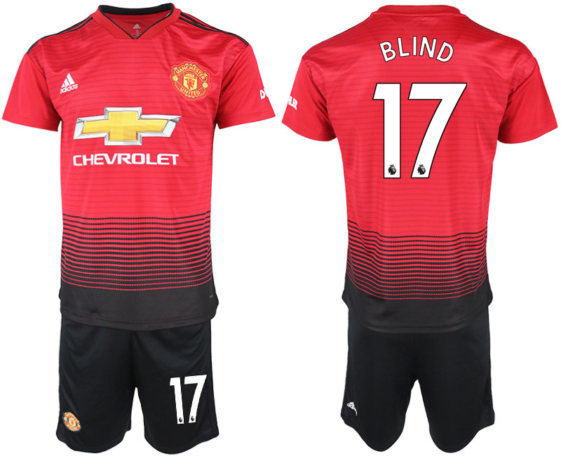 2018 19 Manchester United 17 BLIND Home Soccer Jersey