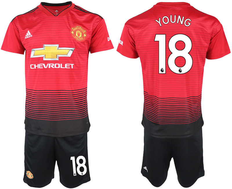 2018 19 Manchester United 18 YOUNG Home Soccer Jersey
