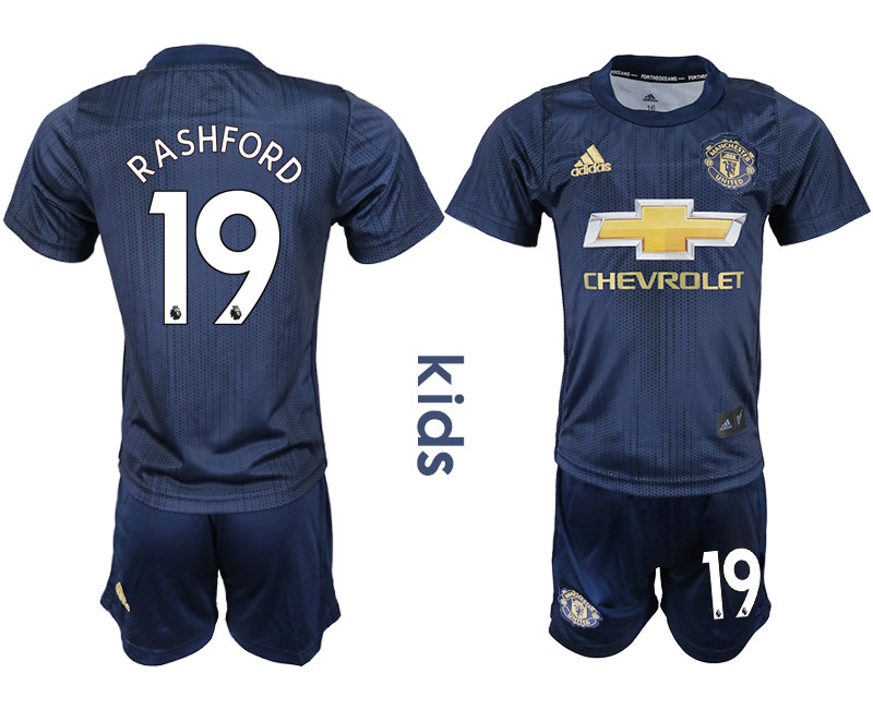 2018 19 Manchester United 19 RASHFORD Third Away Youth Soccer Jersey