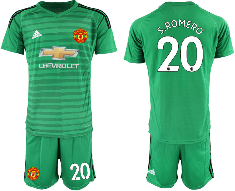 2018 19 Manchester United 20 S.ROMERO Green Goalkeeper Soccer Jersey