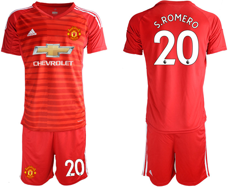 2018 19 Manchester United 20 S.ROMERO Red Goalkeeper Soccer Jersey