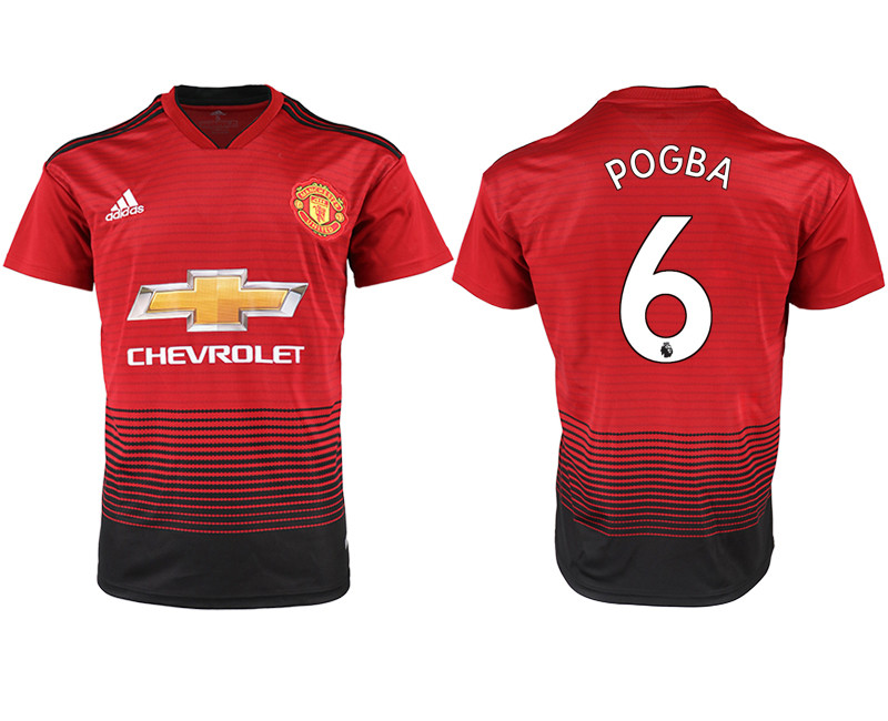 2018 19 Manchester United 6 POGBA Home Thailand Soccer Jersey