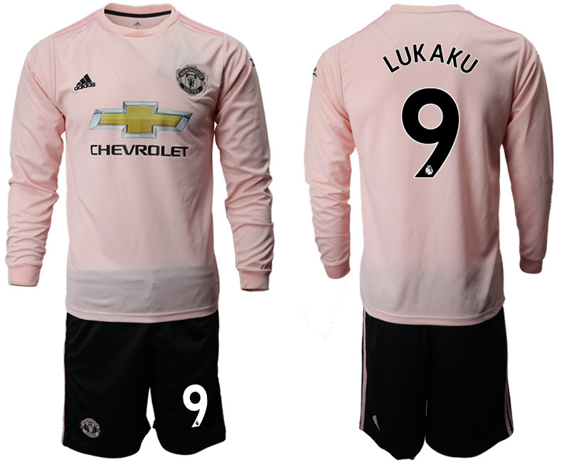 2018 19 Manchester United 9 LUKAKU Away Long Sleeve Soccer Jersey