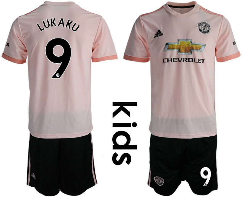 2018 19 Manchester United 9 LUKAKU Away Youth Soccer Jersey