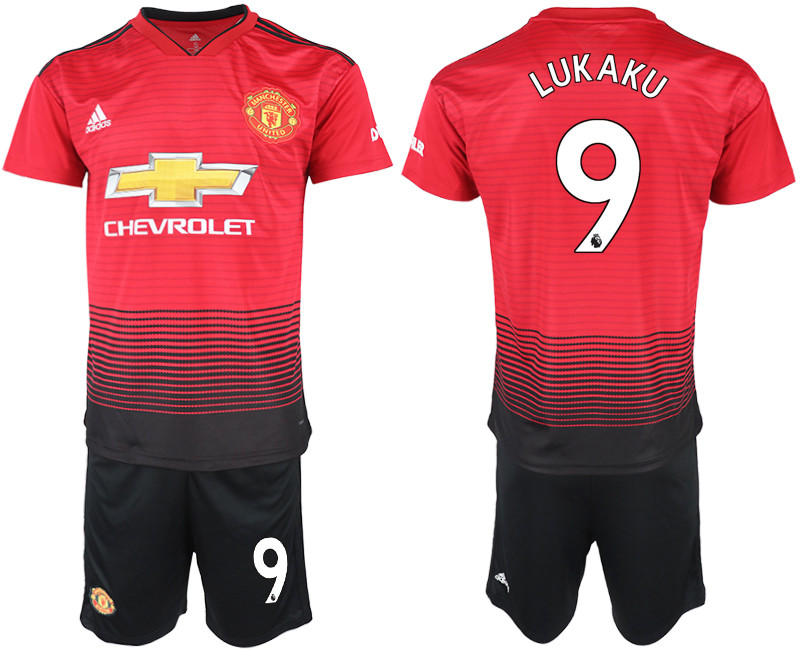 2018 19 Manchester United 9 LUKAKU Home Soccer Jersey