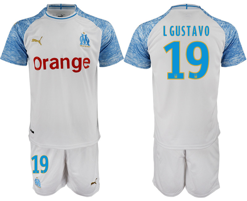 2018 19 Marseille 19 L GUSTAVO Home Soccer Jersey