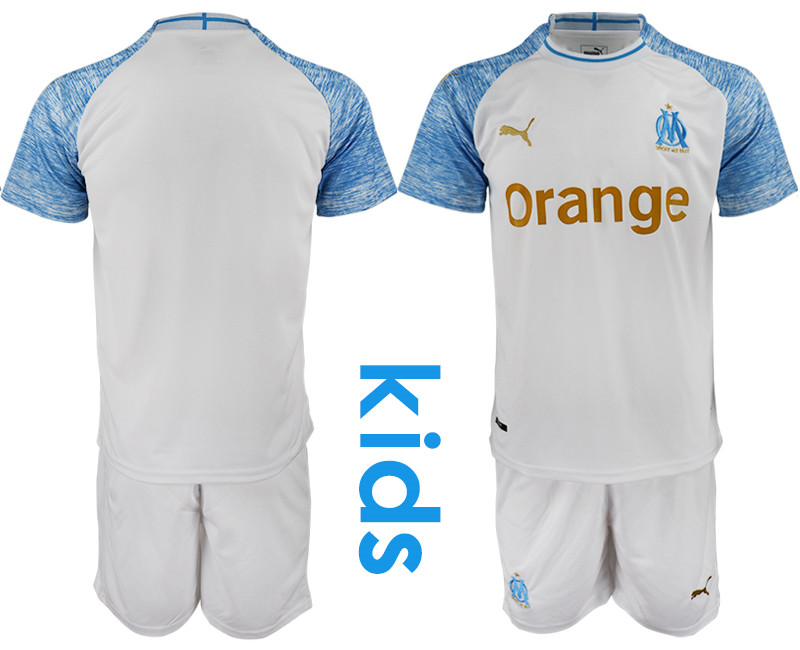 2018 19 Marseille Home Youth Soccer Jersey