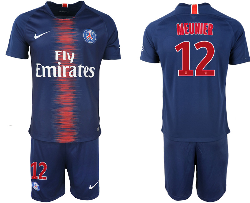 2018 19 Pari Saint Germain 12 MEUNIER Home Soccer Jersey